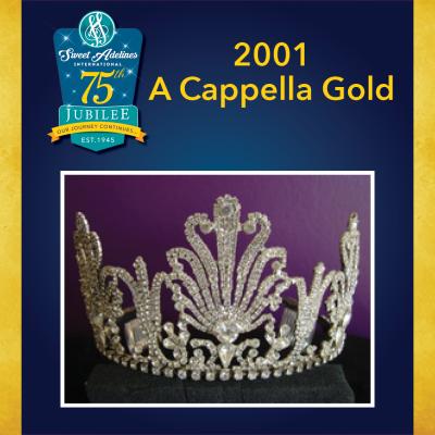 Take a closer look at the 2001 crown, worn by A Capella Gold.