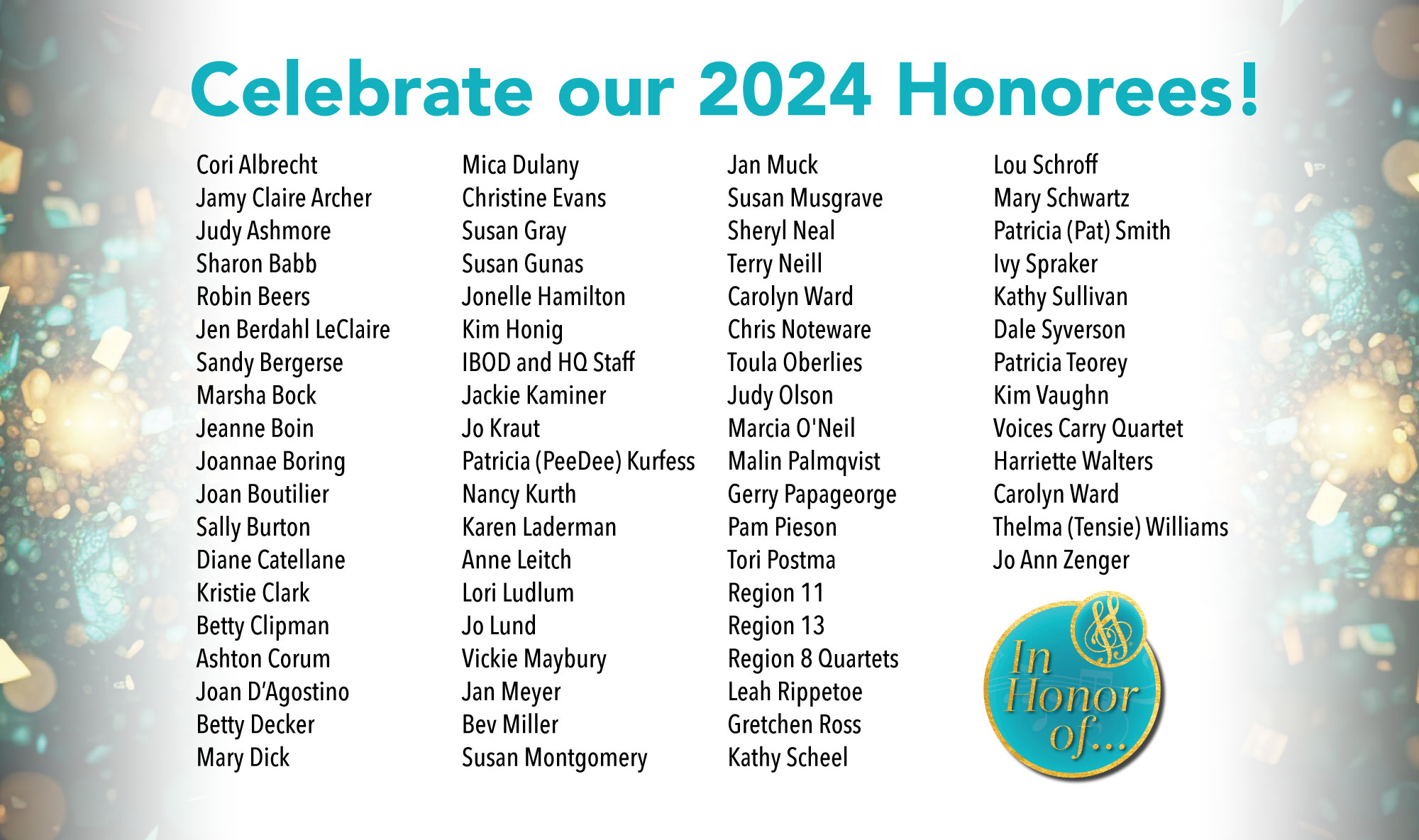 2024 In Honor of Program Honorees